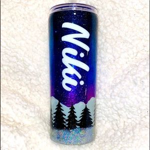 Winter night sky tumbler